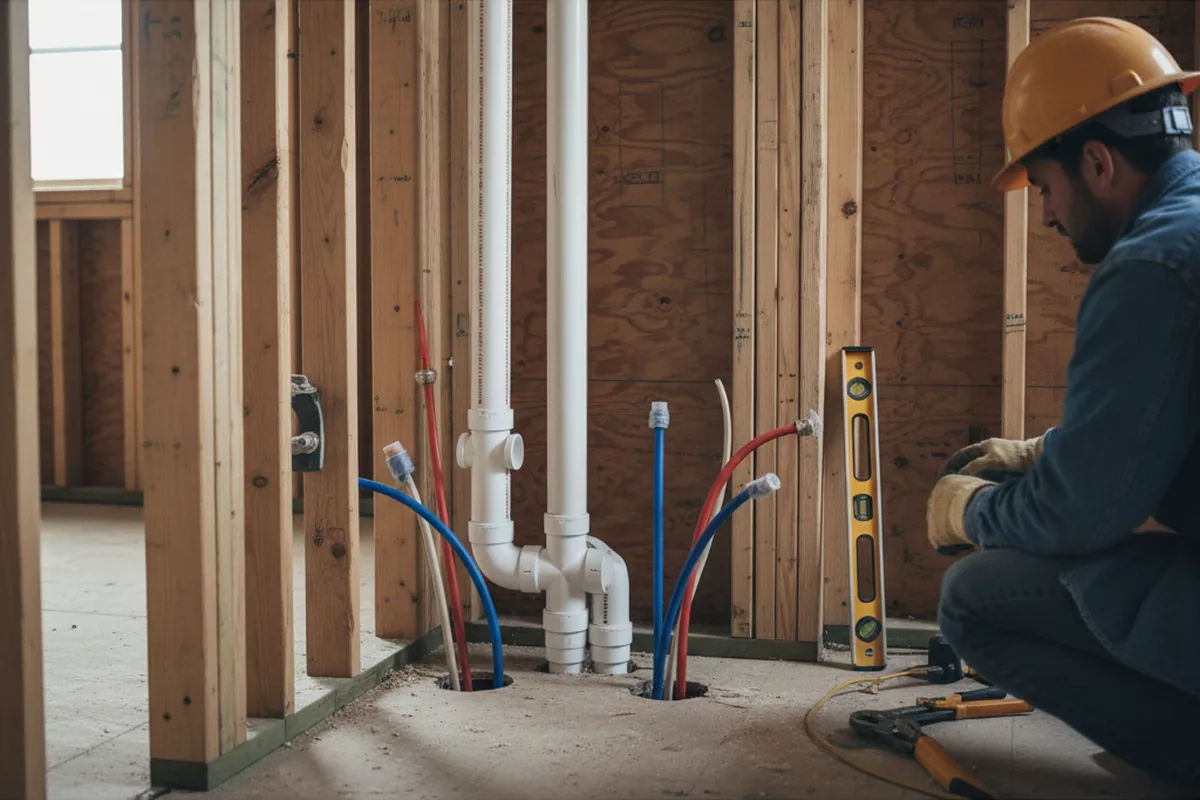 Drain and supply rough-in during Drain Cleaning in Barnegat